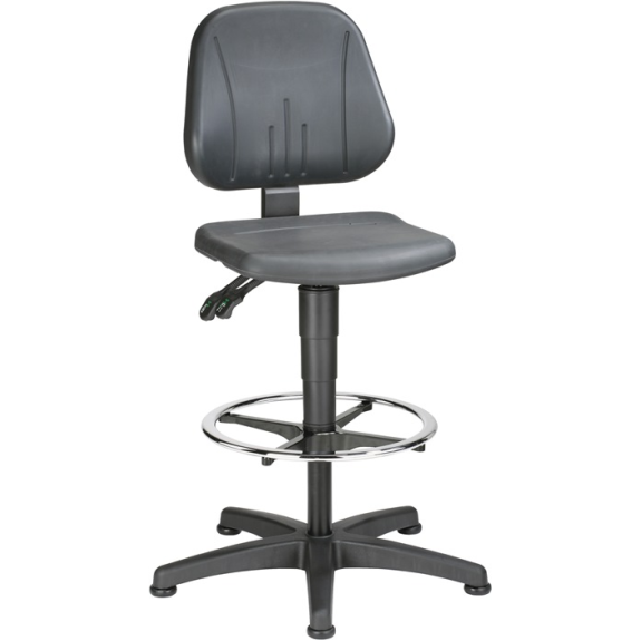 Arbeitsdrehstuhl Unitec Bodengleiter+Fußring Integralschaum schwarz 580-850mm-Beschreibung lesen