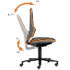 Arbeitsdrehstuhl Neon Rollen o.Polsterelement orange 450-620mm Synchrontechnik