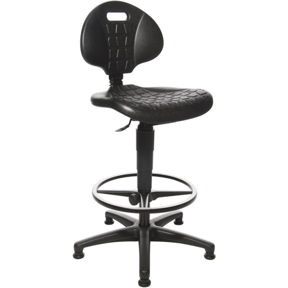 Arbeitsdrehstuhl Tec 20 Bodengleiter+Fußring Polyurethanschaum schwarz 590-840mm-Beschreibung lesen