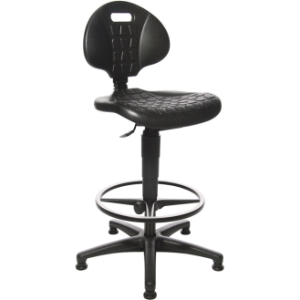 Arbeitsdrehstuhl Tec 20 Bodengleiter+Fußring Polyurethanschaum schwarz 590-840mm-Beschreibung lesen