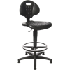 Arbeitsdrehstuhl Tec 20 Bodengleiter+Fußring Polyurethanschaum schwarz 590-840mm