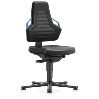 Arbeitsdrehstuhl Nexxit Gleiter Integralschaum schwarz Griff blau 450-600mm-Beschreibung lesen