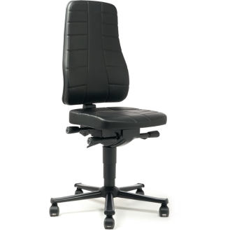 Arbeitsdrehstuhl Highline Rollen Kunstlederpolster schwarz 450-600mm-Beschreibung lesen