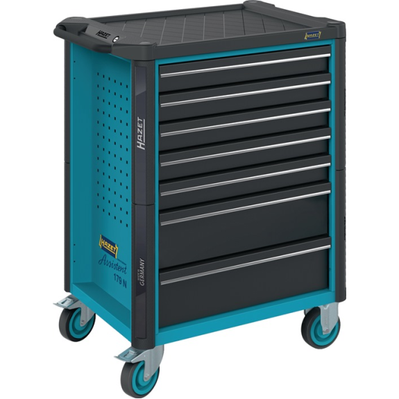 Chariot à outils L785xP518xH1020mm 540kg 7 tiroirs en tôle d'acier.-Leer más
