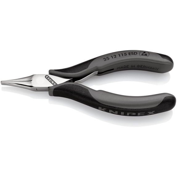 Pince de préhension pour appareils électroniques longueur totale 115 mm ESD largeur plate mâchoires miroir forme de poteau 1-Leggi tutto