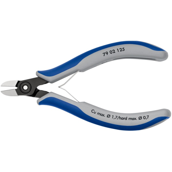 Pince coupante latérale pour électronique de précision L.125mm forme 0 facette oui, perche très petite.-Leggi tutto
