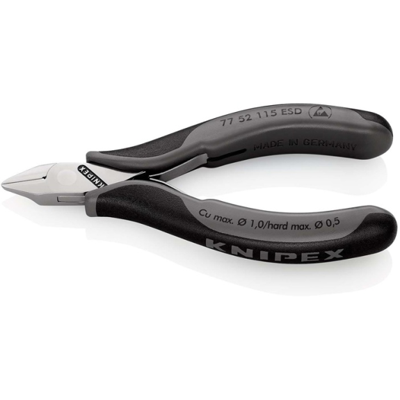 Pince coupante électronique L.115mm forme 5 facettes oui, petit poteau miroir.-Leggi tutto