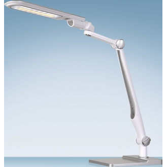Schreibtischleuchte LED Multifl.ABS,Eisen,PS weiß/silber H600mm Standfuß+Klemme-Beschreibung lesen