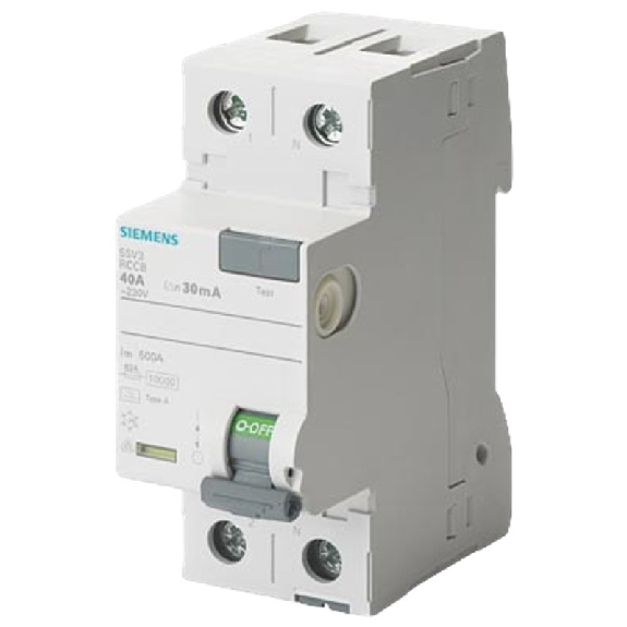 Disjoncteur à courant résiduel pur F Sentron 2 pôles 25A 30mA 230V AC 5SV33123-Lire la description