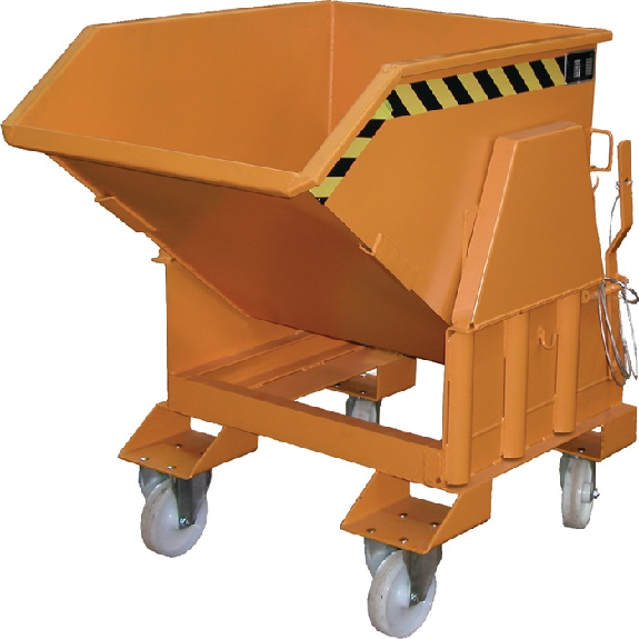 Conteneur basculant L1455xL850xH1070mm jaune-orange capacité 0,5 m³ pour matériaux lourds-Leer más