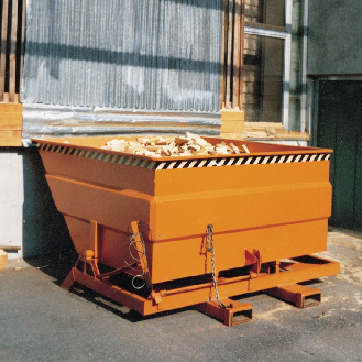 Kippbehälter L2310xB2280xH1740mm gelborange Inh.5,0m³ f.großvolumige Merialien-Beschreibung lesen