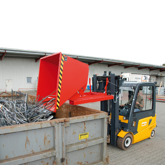 Kippbehälter L1420xB1560xH1070mm feuerrot Inh.1,0 m³-Beschreibung lesen