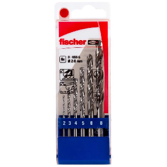 Coffret plastique de 6 meches HSS-G O2-8 EXTRA, FIS536602-Lire la description
