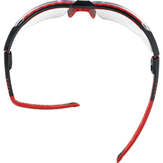 Schutzbrille Avar EN 166 Bügel schwarz/rot,Hydro-Shield grau-Beschreibung lesen