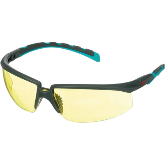 Schutzbrille S2003SGAF-BGR-EU EN 166 EN170 Bügel grau/türkis,Scheibe gelb-Beschreibung lesen