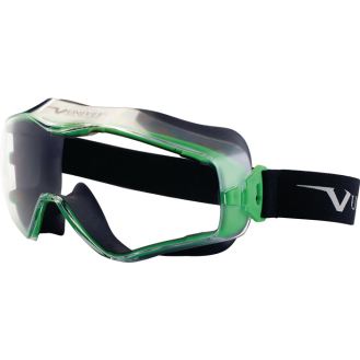 Vollsichtbrille 6x3 EN 166,EN 170 Rahmen gunmetallic/grün,Scheibe klar PC-Beschreibung lesen