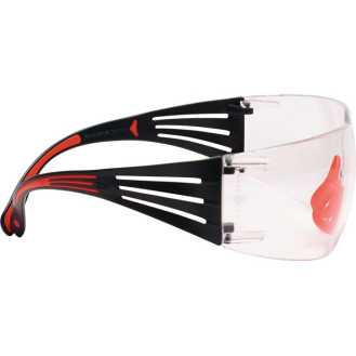 Schutzbrille SecureFit-SF400 EN 166-1FT Bügel rot-grau,Scheibe klar PC-Beschreibung lesen