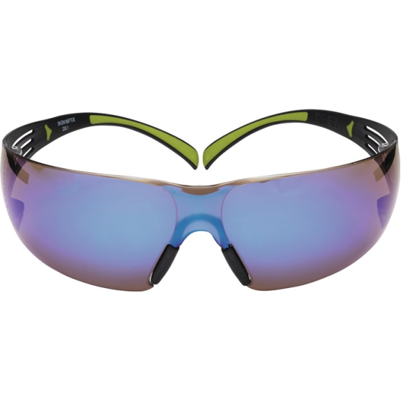 Lunettes de sécurité SecureFit-SF400 EN 166, EN 172 branches noir vert, verres bleu PC-Lire la description