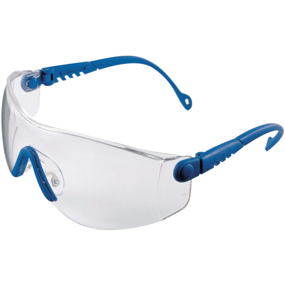 Schutzbrille Op-Tema EN 166-1FT Bügel blau,Scheibe klar PC-Beschreibung lesen