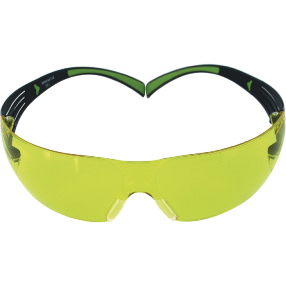 Schutzbrille SecureFit-SF400 EN 166,EN 170 Bügel schwarz grün,Scheibe gelb-Beschreibung lesen