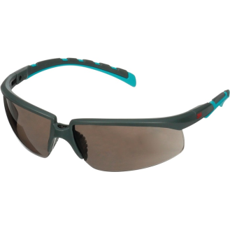 Schutzbrille S2002SGAF-BGR-EU EN 166 EN172 Bügel grau/türkis,Scheibe grau-Beschreibung lesen