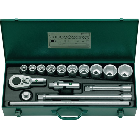Steckschlüsselsz 55/10/6 16-tlg.3/4 Zoll SW 22-50mm Z.36 6KT Steckschlüsselsz 55/10/6 16-tlg.3/4 Zoll SW 22-50mm Z.36 6KT-Beschreibung lesen