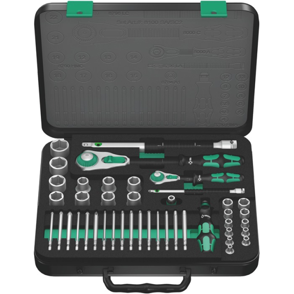 Steckschlüsselsz 8100 SA/SC 2 Zyklop 43-tlg.1/4+1/2 Zoll SW 4-24mm-Beschreibung lesen