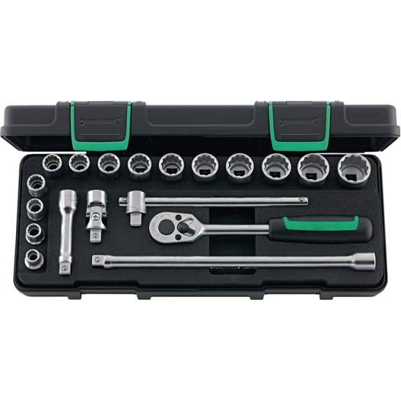 Steckschlüsselsz 45/14/5i 19-tlg.3/8 Zoll SW 8-22mm Z.30 12KT-Beschreibung lesen