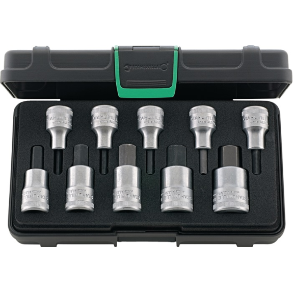 Steckschlüsselsz 54/10 10-tlg.1/2 Zoll 4-19mm f.i6-KT.-Schr. Steckschlüsselsz 54/10 10-tlg.1/2 Zoll 4-19mm f.i6-KT.-Schr.-Beschreibung lesen