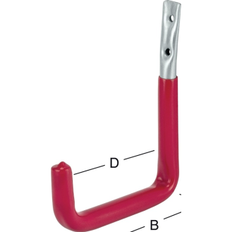 Wandhaken U-Form rotgummi A.250mm STA verz.-Beschreibung lesen