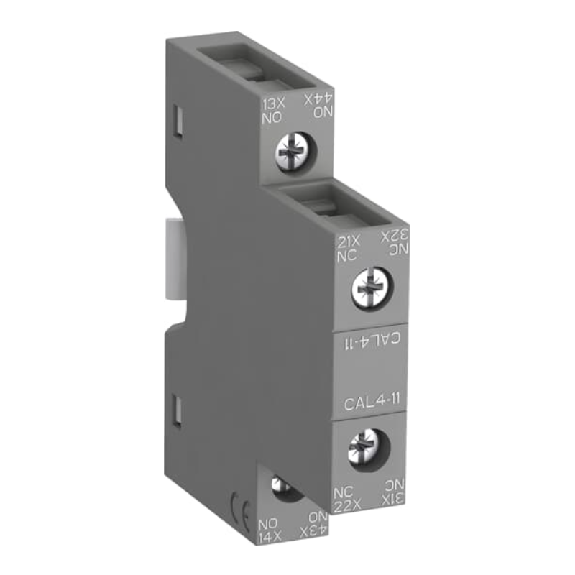 Contatto ausiliare laterale 1NA + 1NC AC15 2A DC13 144W per contattori  CAL411-Leggi tutto