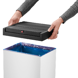 Abfallbehälter H763xB339xT260mm 52l silber-Beschreibung lesen