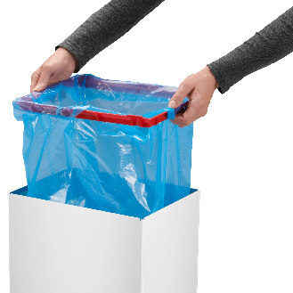 Abfallbehälter H763xB339xT260mm 52l silber-Beschreibung lesen