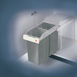 Abfallsammler Multi-Box 2 x 15l B260xT510xH460mm grau f.Unterschränke ab B.300mm-Beschreibung lesen