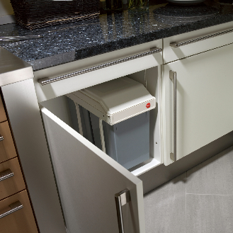 Abfallsammler Multi-Box 2 x 15l B260xT510xH460mm grau f.Unterschränke ab B.300mm-Beschreibung lesen