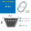 CMW - Correa trapezoidal para motocultor 5LK-950 longitud :2413mm - 95inch con cubierta seca y cable Kevlar
