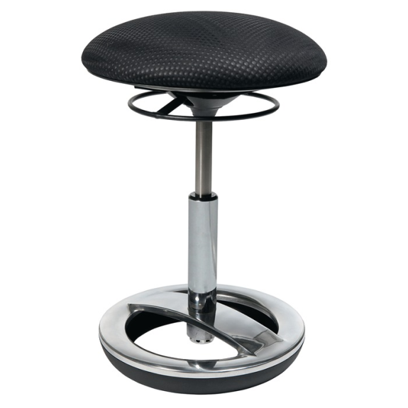 Tabouret avec base anneau revêtement noir assise H.440-570mm-Leggi tutto