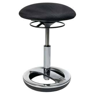Hocker m.Standfußring Polster schwarz Sitz-H.440-570mm-Beschreibung lesen