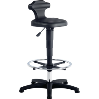 Sitz-/Stehstuhl Flex Integralschaum Sitz-H.510-780mm m.Fußring-Beschreibung lesen