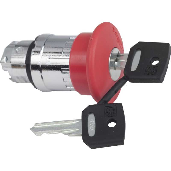 Pulsante a Fungo Rosso con Sblocco a Chiave per foro Ø22  ZB4BS944-Leggi tutto