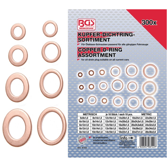 Dichtringsortiment 300-tlg.BGS-Beschreibung lesen