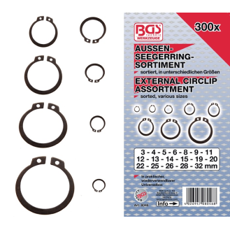 Außenseegerringsortiment 300-teilig BGS-Beschreibung lesen