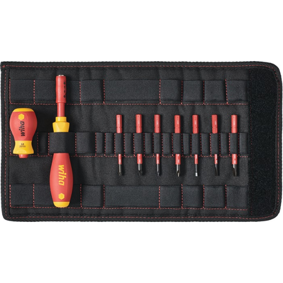 Jeu de tournevis SlimVario 9 pièces avec connecteur interchangeable isolé VDE.-Lire la description
