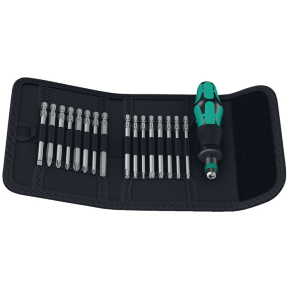 Schraubendrehersz KK 60 17-tlg.m.Handhalter u.Wechselkl.Falt-Ta-Beschreibung lesen