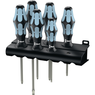 Edelstahlschraubendrehersz 2224/3350/3355/6 6-tlg.Schlitz/PH/PZD Rundkl.2K-Beschreibung lesen