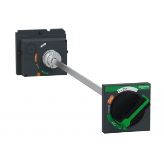 Drehantrieb mit Türkupplung für ComPacT NSX 100/160/250, schwarzer Griff, Achsenlänge 185 bis 600 mm, IP55-Beschreibung lesen