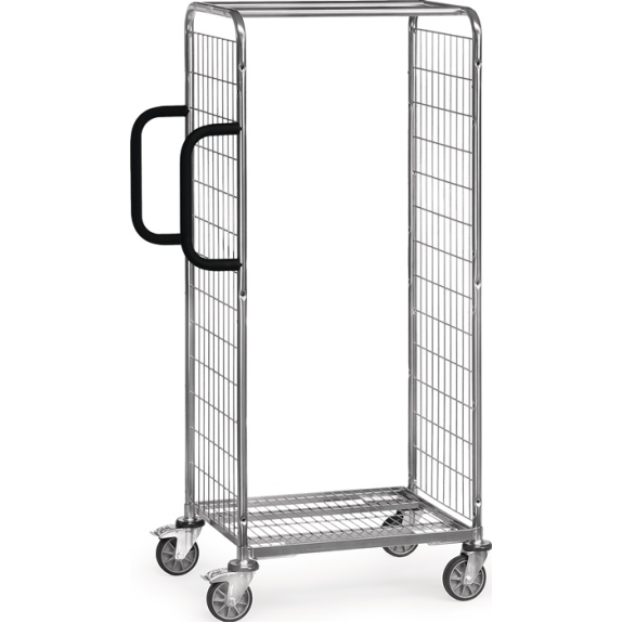 Chariot pour préparation de commandes L891xL590xH1625mm 2 parois latérales et 1 pneu BD TPE-Leer más