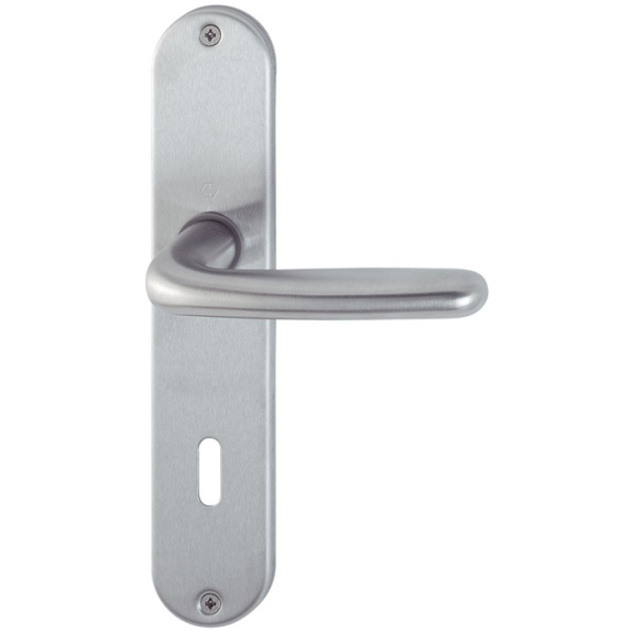 Langschildgarnitur Cardiff E1850Z/302 VA F69 OB 72mm DIN L/R-Leggi tutto