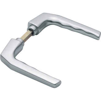 Türdrückerpaar Frankfurt 117L Alu.F1 o.Rosetten 4-KT.8mm-Beschreibung lesen