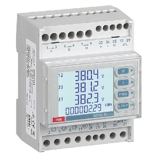 Strumento multifunzione per conteggio energia attiva/reattiva monofase/trifase Modbus NEMO D4-Le MFD4421-Leggi tutto